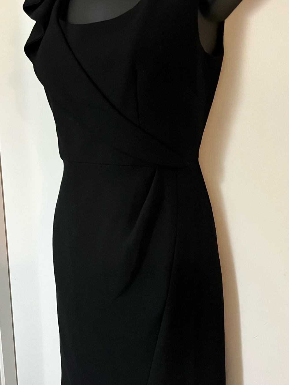 LOFT Black Sleeveless Midi Sheath Dress